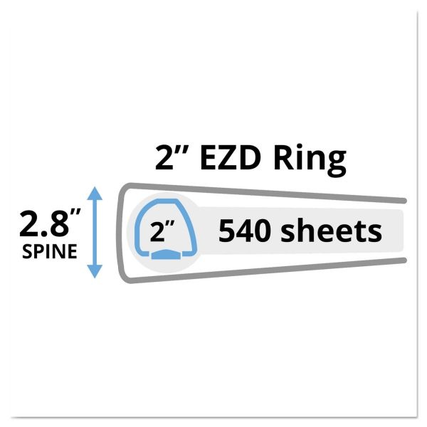 Avery Durable 3-Ring View Binder W/Nonlocking Ezd Rings, 2" Capacity, White
