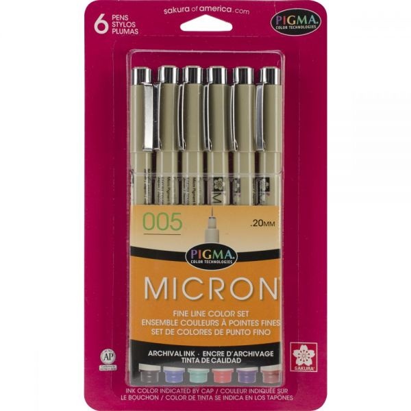 Pigma Micron Pens 005 .2Mm 6/Pkg