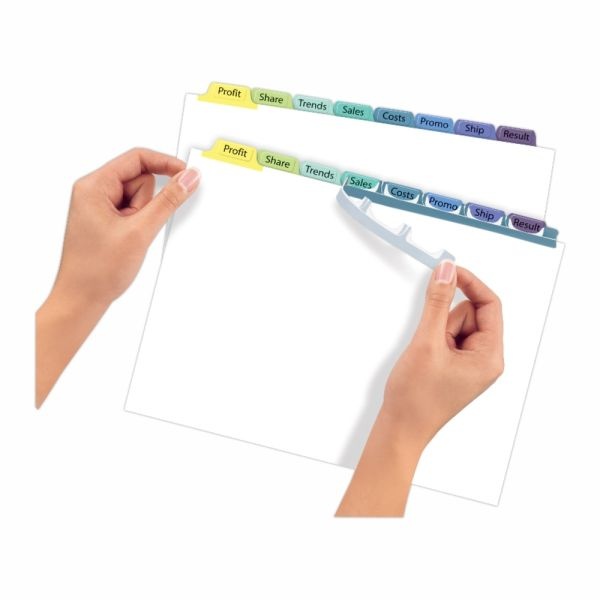 Avery Print & Apply Clear Label Dividers With Index Maker Easy Apply Printable Label Strip And Color Tabs, 8-Tab, Contemporary Multicolor, Box Of 25 Sets