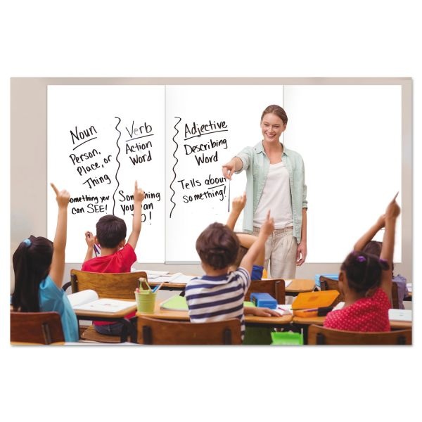 Mastervision Magnetic Dry Erase Tile Board, 38 1/2 X 58, White Surface