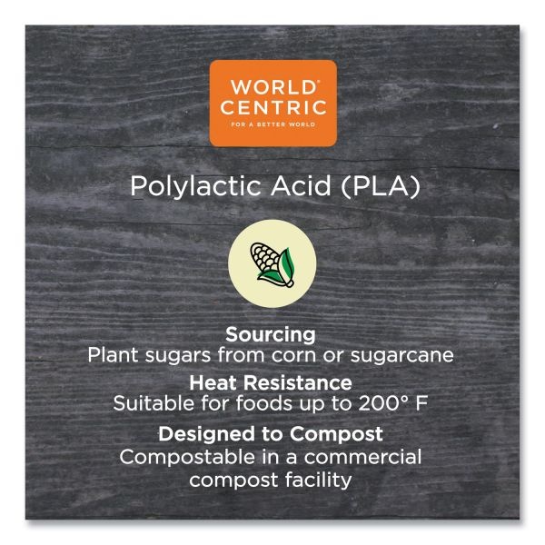 World Centric Pla Rectangular Deli Containers, 16 Oz, 4.8 X 5.9 X 2.8, Clear, Plastic, 900/Carton