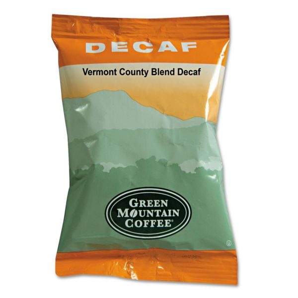 Green Mountain Coffee Vermont Country Blend Decaf Coffee Fraction Packs, Medium Roast, Each Pack Makes 8 Cups, 50/Carton