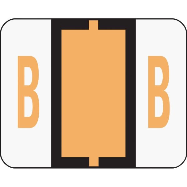 Smead Bccr Bar-Style Permanent Alphabetical Labels, B, Light Orange, Roll Of 500