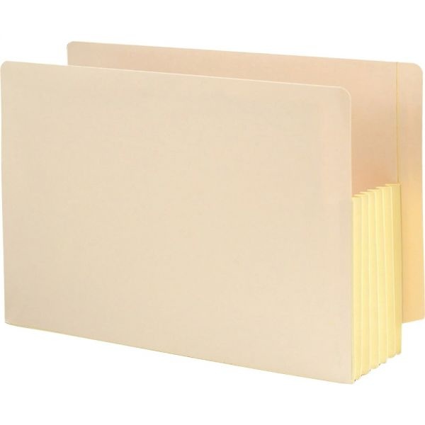 Smead Tyvek-Lined Gusset End-Tab File Pockets, Legal Size, 5 1/4" Expansion, Manila, Box Of 10