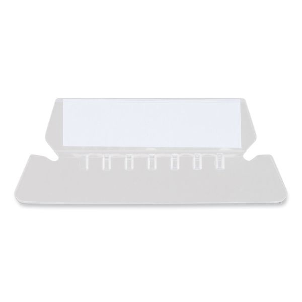 Universal Hanging File Folder Plastic Index Tabs, 1/5Cut, Clear, 2.25