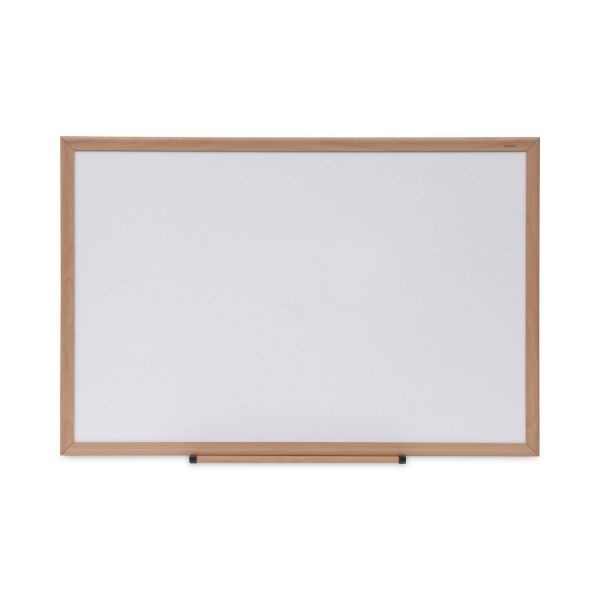 Universal Dry Erase Board, Melamine, 36 X 24, Oak Frame