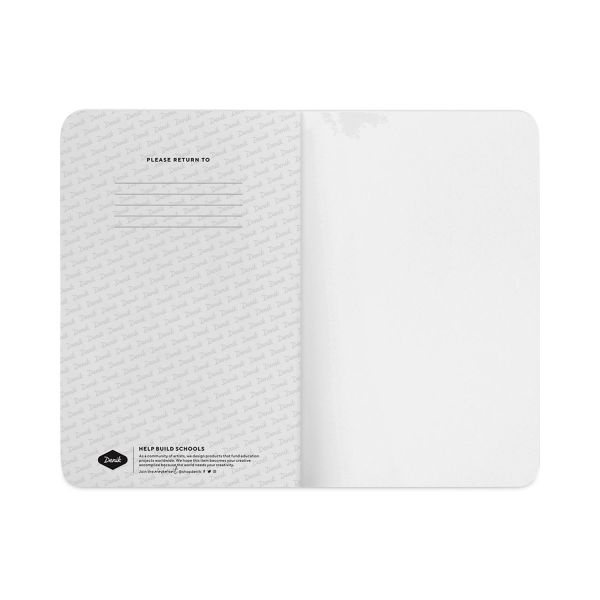 Denik Classic Layflat Softcover Notebook, Mushroom Artwork, Medium/College Rule, Navy Blue/Multicolor Cover, (72) 8 X 5 Sheets