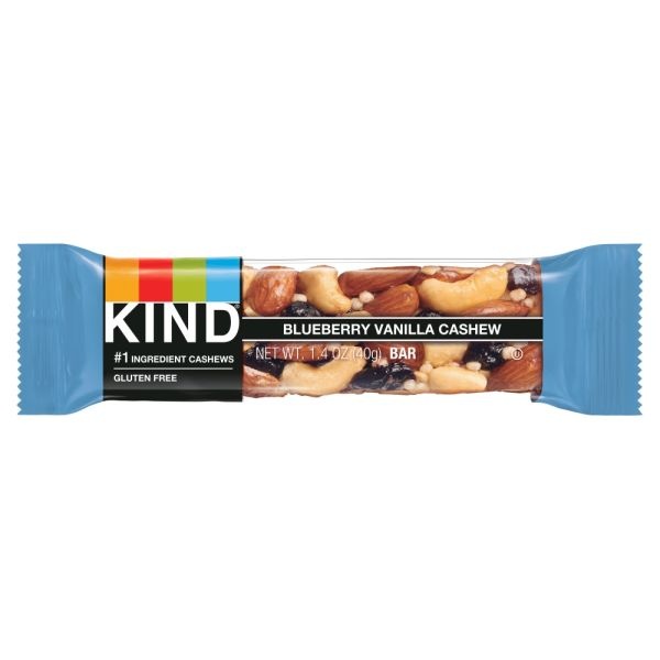 Kind Blueberry Vanilla And Cashew Fruit And Nut Bars, 1.4 Oz, Pack Of 12