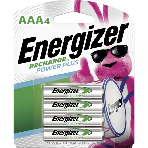 Energizer Nimh Rechargeable Aaa Batteries, 1.2V, 4/Pack