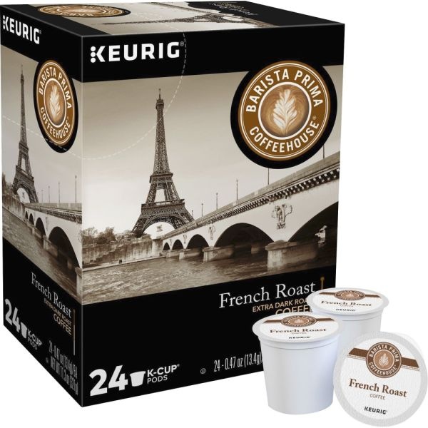 Barista Prima Coffeehouse French Roast K-Cups Coffee Pack, Dark Roast, 24/Box