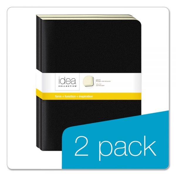 Tops Idea Collective Journal, Soft Cover, 1 Subject, Wide/Legal Rule, Black Cover, 10 X 7.5, 48 Sheets, 2/Pack