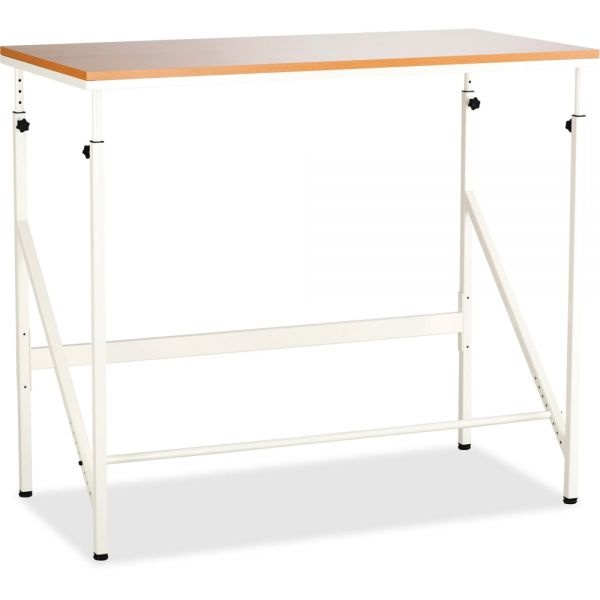 Safco Standing Height Desk, 48" X 24" X 38" To 50", Beech