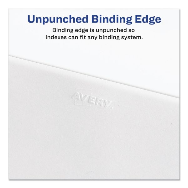 Avery Preprinted Legal Exhibit Side Tab Index Dividers, Allstate Style, 26-Tab, Exhibit A To Exhibit Z, 11 X 8.5, White, 1 Set