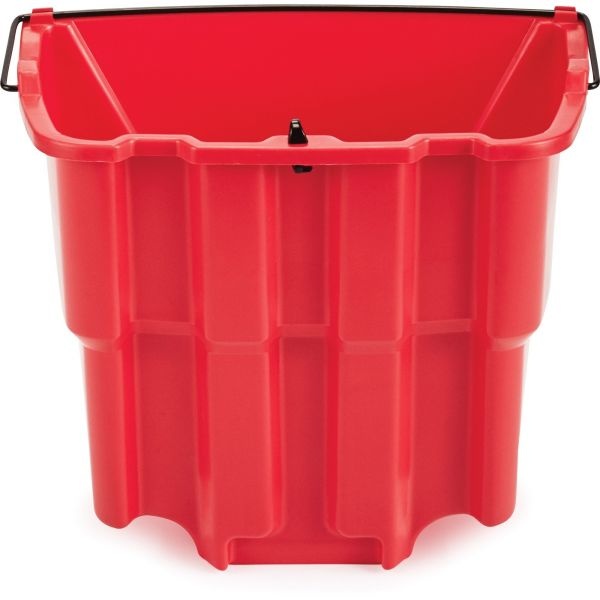 Rubbermaid Commercial Wavebrake 2.0 Dirty Water Bucket, 18 Qt, Plastic, Red