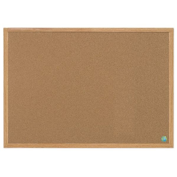Mastervision Earth Cork Board, 24" X 36", 60% Recycled, Wood Frame