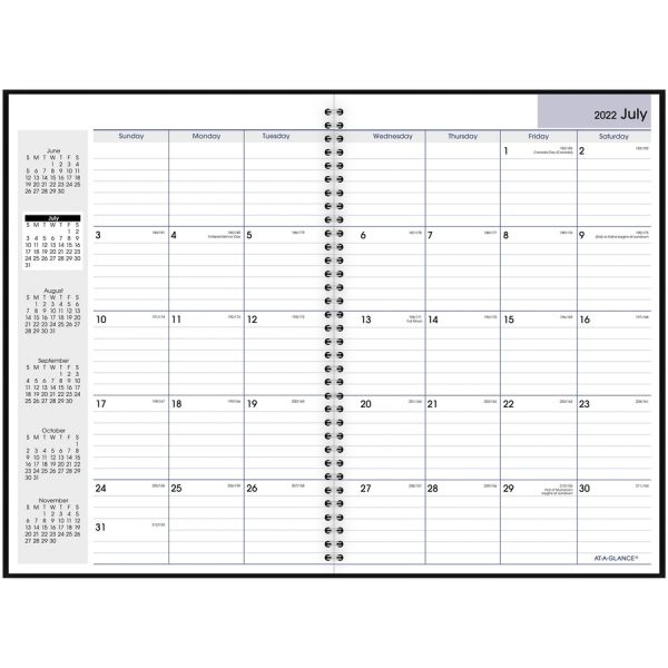 At-A-Glance Dayminder Academic Monthly Planner, 7 7/8 X 11 7/8, Black, 2022 To 2023 Calendar
