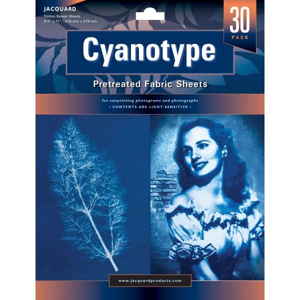 Jacquard Cyanotype Pretreated Fabric Sheets 8.5"X11" 30/Pkg