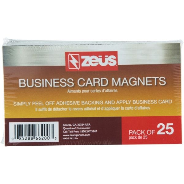 Baumgartens Business Card Magnets, 2" X 3 1/2", Black, Pack Of 25