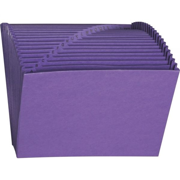 Smead Heavy-Duty Indexed Expanding Open Top Color Files, 21 Sections, 1/21-Cut Tabs, Letter Size, Purple