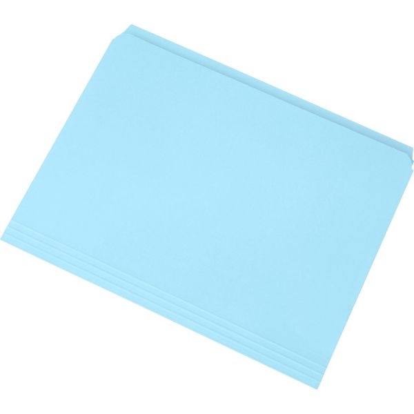 Skilcraft Straight-Cut Color File Folders, Letter Size, 30% Recycled, Blue, Box Of 100