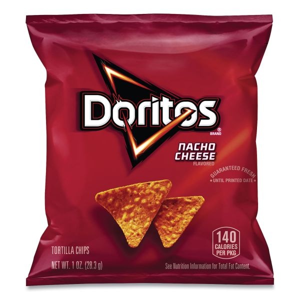 Doritos Nacho Cheese Tortilla Chips, 1 Oz Snack Bag, 50/Carton
