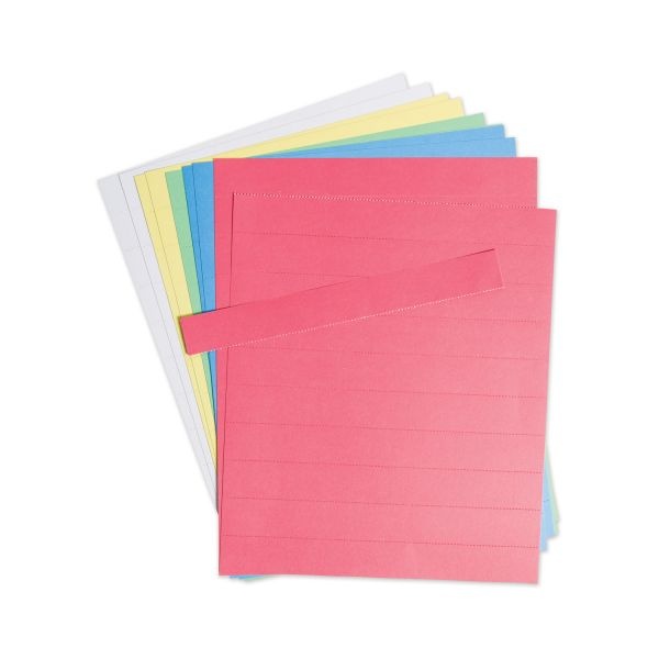 U Brands Data Card Replacement Sheet, 8.5 X 11 Sheets, Perforated At 1", Assorted, 10/Pack