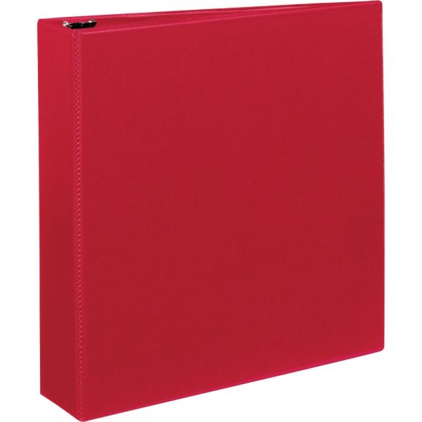 Avery Durable 3-Ring Binder With Ez-Turn Rings, 2" Ring 45% Recycled, Red