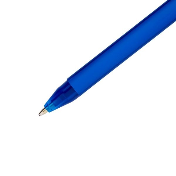 Paper Mate Comfortmate Ultra Ballpoint Stick Pens, Medium Point, 1.0 Mm, Blue Barrel, Blue Ink, Pack Of 12