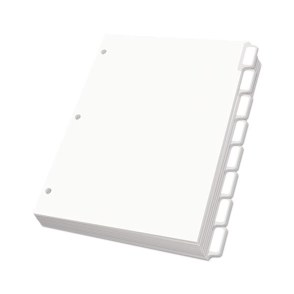 Oxford Custom Label Dividers With Self-Stick Tab Labels, 8-Tab, White Tab, Letter, 25 Sets