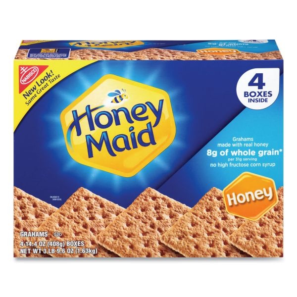 Nabisco Honey Maid Honey Grahams, 14.4 Oz Box, 4 Boxes/Pack