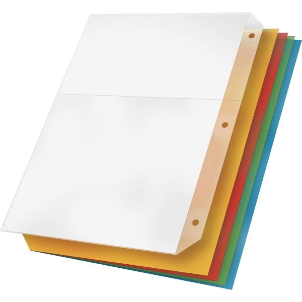Cardinal Poly Ring Binder Pockets, Multicolor, Pack Of 5
