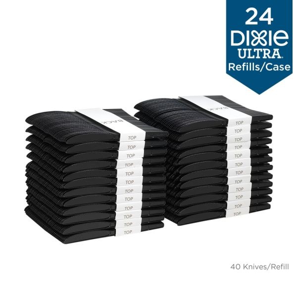 Dixie Ultra Smartstock By Gp Pro Series-O Plastic Utensil Refills, Knives, Black, 40 Knives Per Refill, Case Of 24 Refills