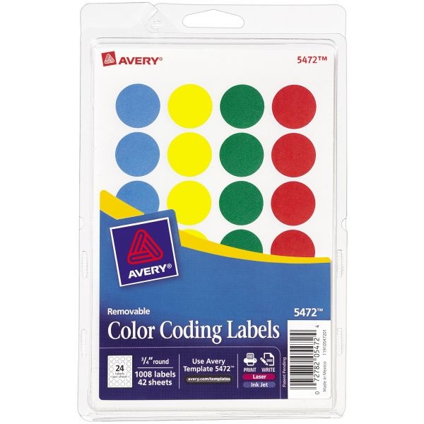 Avery Print/Write Self-Adhesive Removable Labels 1008/Pkg