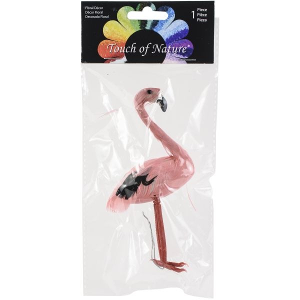 Feather Flamingo On Wire 6"