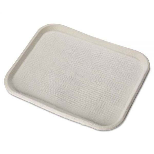 Chinet Savaday Molded Fiber Food Trays, 1-Compartment, 14 X 18, White, Paper, 100/Carton