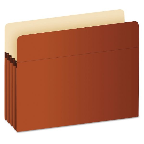 Pendaflex Pocket File, 5.25" Expansion, Legal Size, Red Fiber