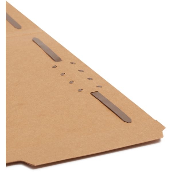 Smead Kraft Reinforced Tab Fastener Folders, Letter Size, 1/3 Cut, Pack Of 50