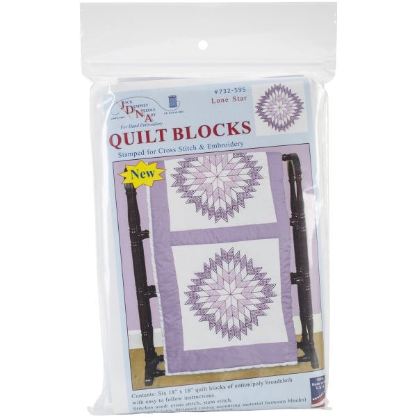Stamped White Quilt Blocks 18"X18" 6/Pkg
