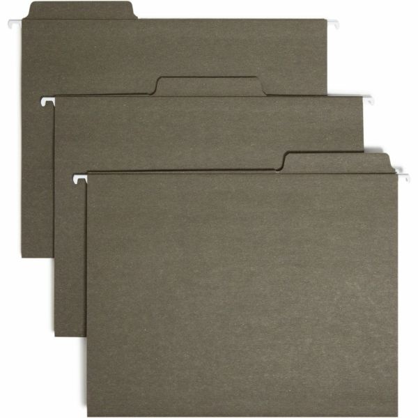 Smead Fastab Hanging Folders With 1/3-Cut Tabs, Letter Size, Standard Green, Box Of 20 Folders