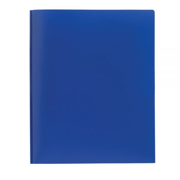 Poly 2-Pocket Portfolio With Fasteners, Blue