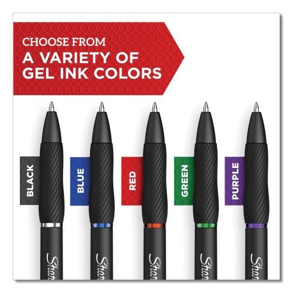 Sharpie S-Gel S-Gel High-Performance Gel Pen, Retractable, Medium 0.7Mm, Black Ink, Black Barrel, 36/Pack