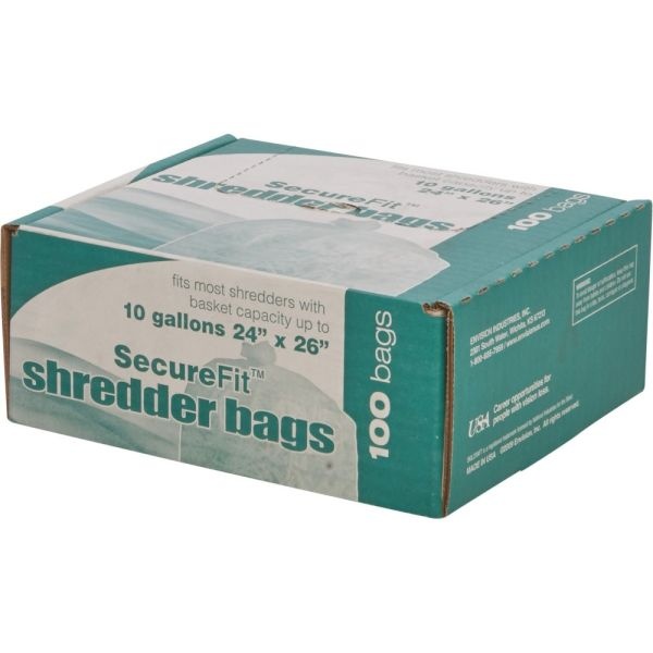 Skilcraft Shredder Bags, 24" X 26", 10 Gallons, Clear, 50 Bags Per Roll, Set Of 2 Rolls, (Abilityone 8105-01-557-4975)