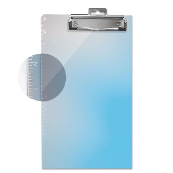 Officemate Plastic Clipboards With 12" Ruler Markings, 0.5" Clip Capacity, Holds 8.5 X 11 Sheets, Clear