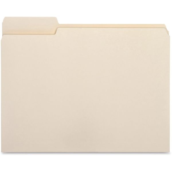 Business Source 1/3-Cut Left Tab File Folders, 3/4" Expansion, Letter Size, Manila, Box Of 100 Folders