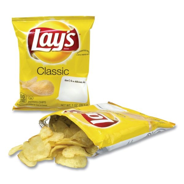Lay's Regular Potato Chips, 1 Oz Bag, 50/Carton