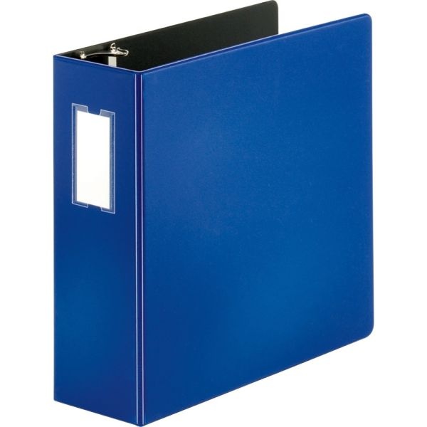 Business Source 3-Ring Binder, 4" D-Rings, Blue
