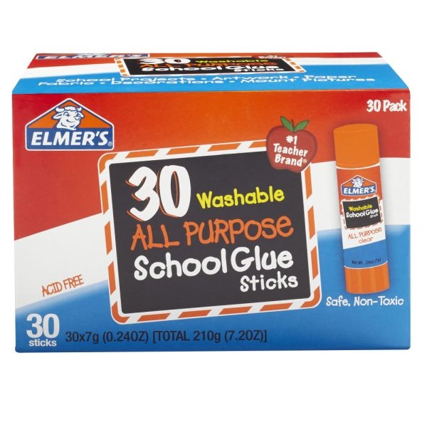 Saunders UHU stic Washable Glue Stick - 1.41 oz - 12 / Box - White