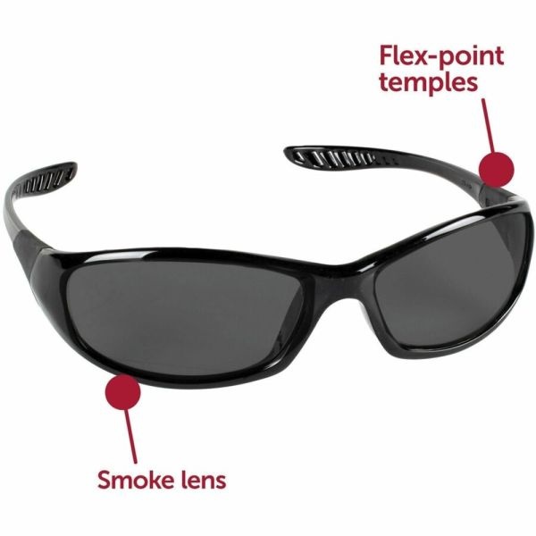 Kleenguard V40 Hellraiser Safety Eyewear - Flex-Point Temple, Wraparound Lens, Scratch Resistant, Lightweight, Flexible - Ultraviolet Protection - 1 Each