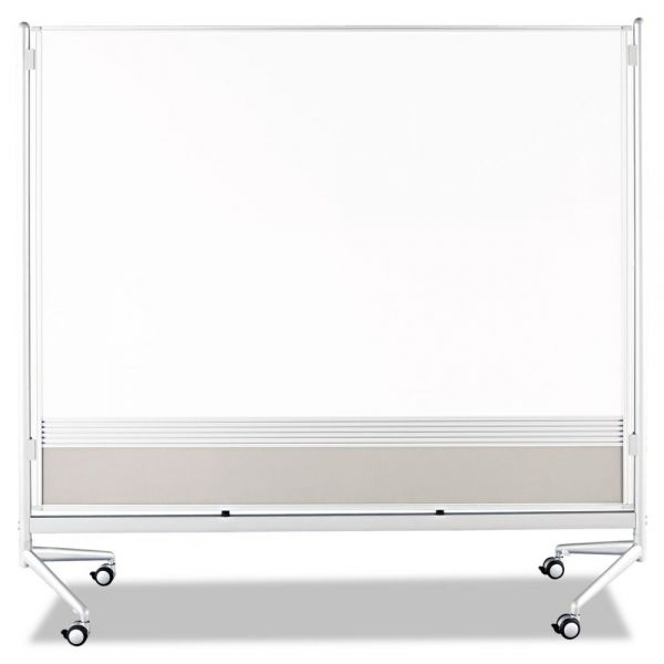 Balt Best Rite Mobile Dry-Erase Whiteboard Double-Sided Partition, 74 X  76 X 12, Aluminum Frame With Silver Finish