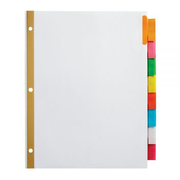Insertable Dividers With Big Tabs, White, Assorted Colors, 8-Tab